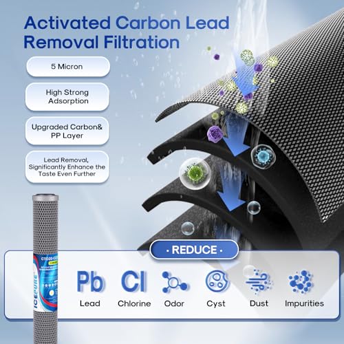 2.5"x 20" Whole House Carbon Sediment Water Filter High Capacity Combo Kit (2 Count)