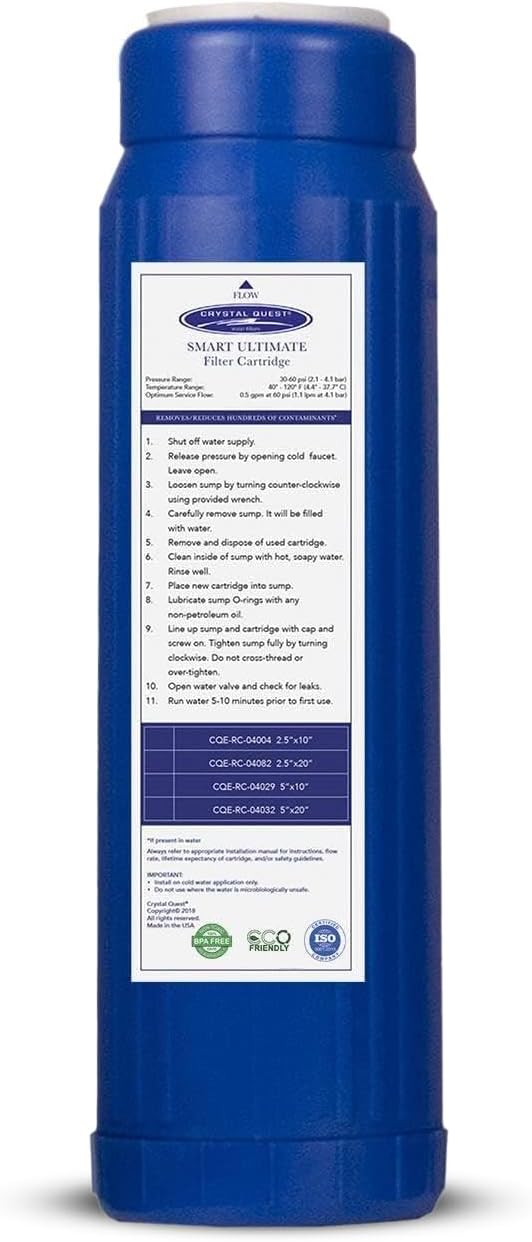 SMART Replacement Filter | 2-7/8" x 9-3/4" SMART Ultimate Cartridge | CQE-RC-04004 | Crystal Quest