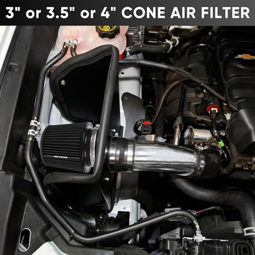 3 3.5 4 Inches Cold Air Intake Filter 76mm 89mm 101mm High Performance Washable Clamp