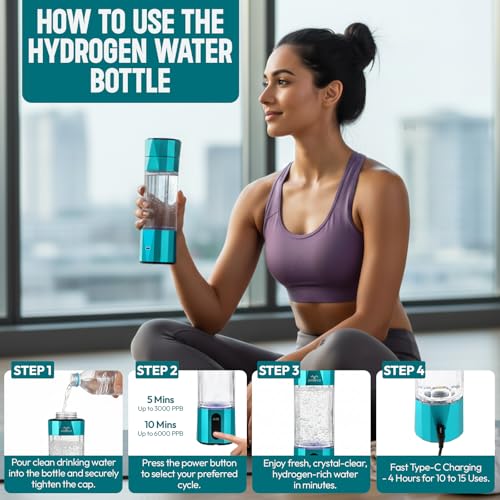 H2 Max Hydrogen Water Bottle Generator with SPE