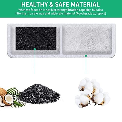 8 Pack Replacement Filters and Pump Filters for Battery Operated Cat Water Fountain (16 Count)