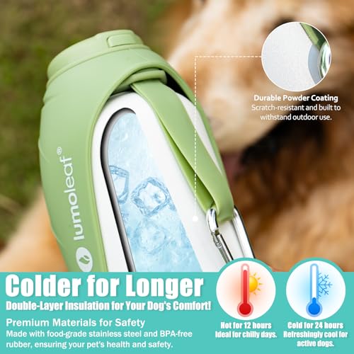 Insulated Dog Water Bottle 27 oz Stainless Steel
