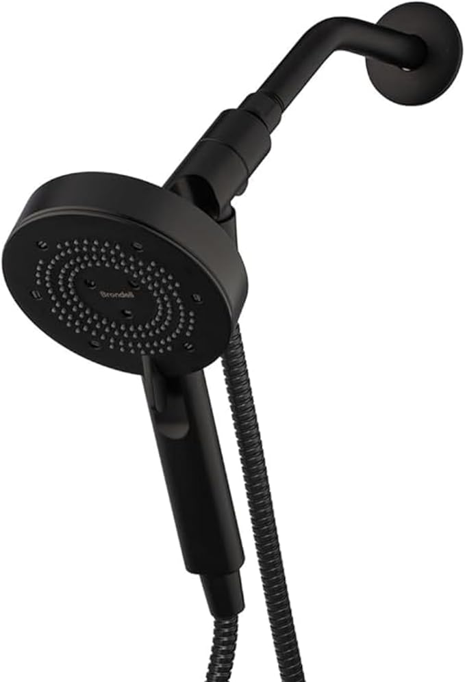 Brondell Nebia Yuba HaloNetic Double Dock Magnetic Handheld Shower Head, 60" Stainless Steel Hose, 5-Setting, Matte Black