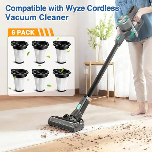 6 Pack HEPA Filter Replacement for Wyze Cordless Vacuum