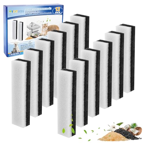 Cat Dog Water Fountain Filter for WF020 Pet Fountain (12 Count)