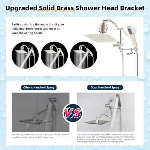 Metal 10'' Filtered Rainfall Shower Head with Handheld Combo