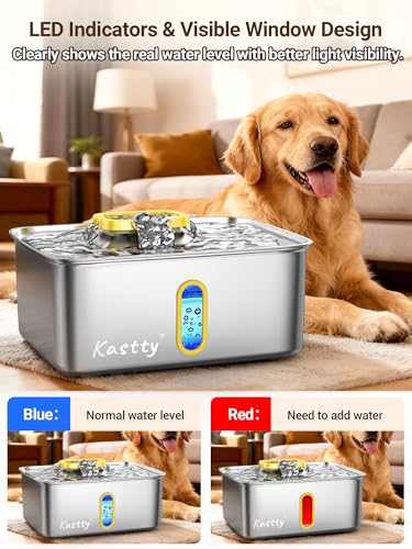 15L 3.96 Gal Stainless Steel Large Capacity Dog Water Fountain