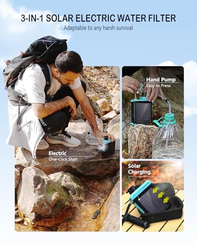 3-in-1 Water Filter System for Survival Gear & Emergency Preparedness