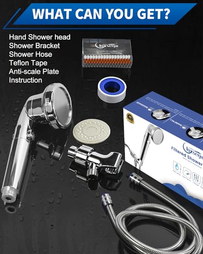 Filtered Shower Head for Hard Water with Stop