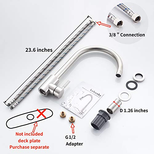 Single Handle High Arc Kitchen Faucet Stainless Steel Brushed Nickel