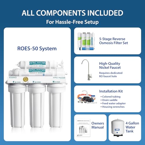 ROES-50, 5-Stage Under Sink Reverse Osmosis System, 50 GPD
