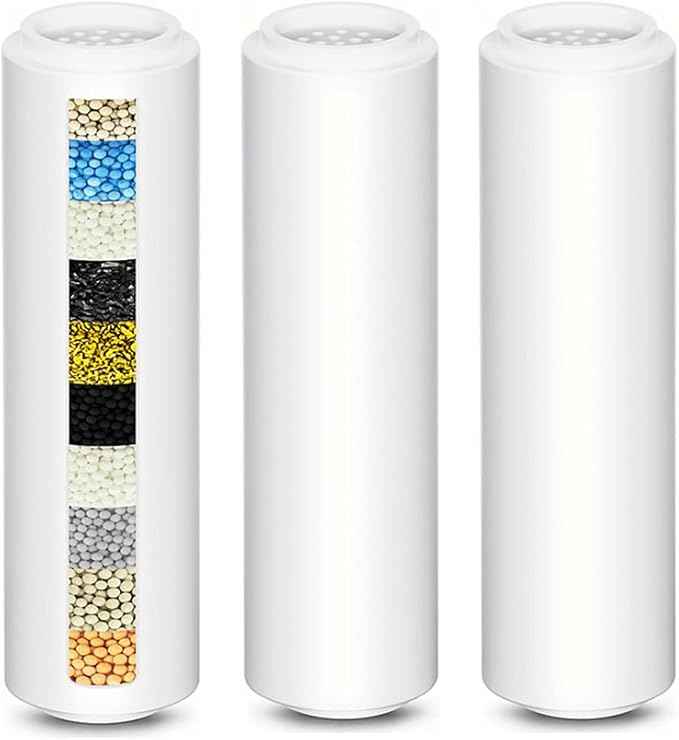 3-Pack Replacement Shower Filter Cartridge Compatible with INAVAMZ/SparkPod/RexSoul Shower Head,Water Softener Filter for Hard Water Reduce Chlorine and Harmful Substances