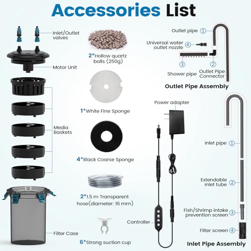 Self Priming Aquarium Canister Filter with Controller
