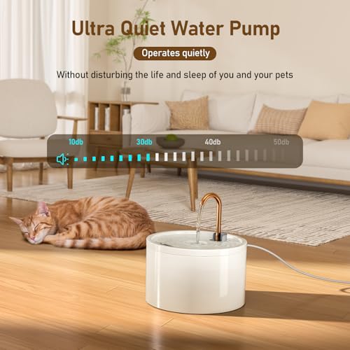 Ceramic Cat Water Fountain (71 Fl Oz)