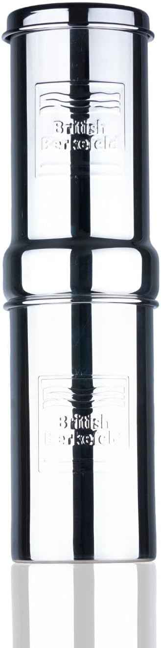 British Berkefeld 1L Stainless Steel Gravity Water Filter System | Comes with an Ultra Sterasyl Cartridges | Great Tasting Clean Water | No Power Or Plumbing Required | for Home Or Outdoor Use