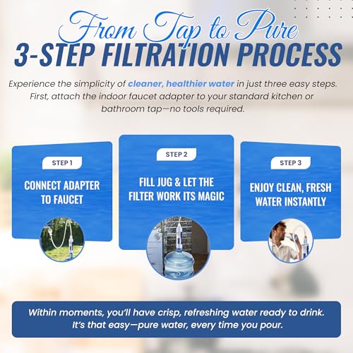 Water Filtration Kit with Indoor Faucet Adapter