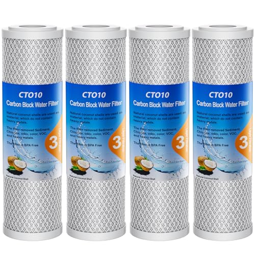 1 Micron 2.5" x 10" Whole House CTO Carbon Sediment Water Filter Cartridge Compatible with DuPont WFPFC8002