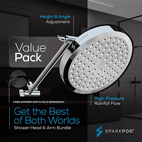 6" Round Rain Shower Head with 11" Shower Arm