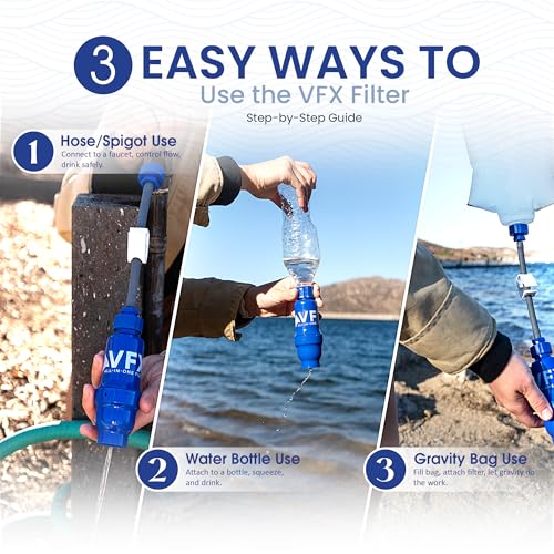VFX All-in-One Portable Water Filter, Gravity System for Camping & Hiking