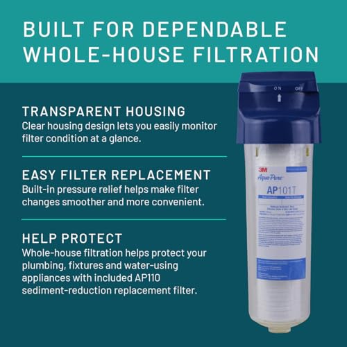 3M Aqua Pure AP101T Whole House Transparent Water Filter Housing
