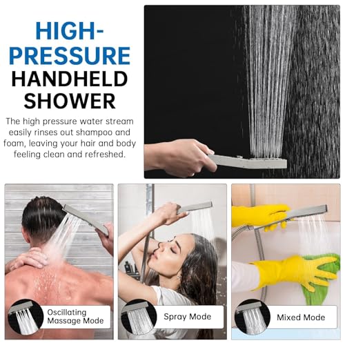 All Metal 12" Rain Shower Head with Handheld for Bathroom Upgrade