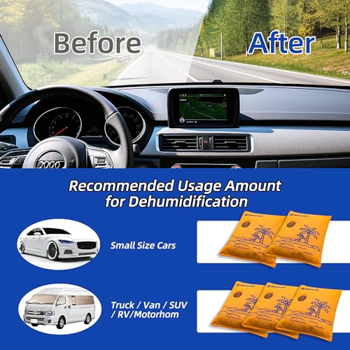 500g 2pcs Rechargeable Car Dehumidifier Moisture Absorbers Bags (2 Count)