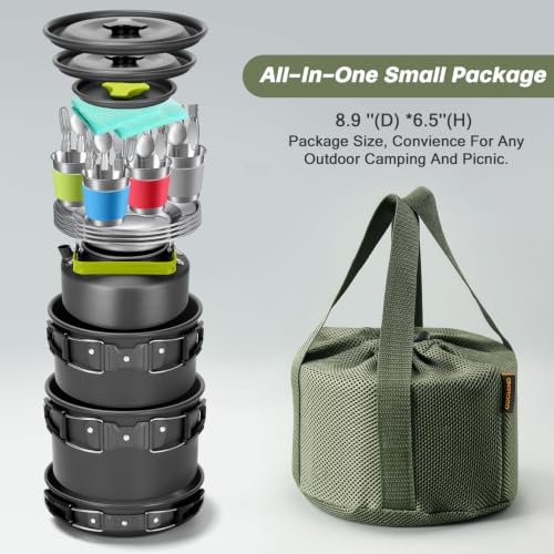 29pcs Camping Cookware Mess Kit