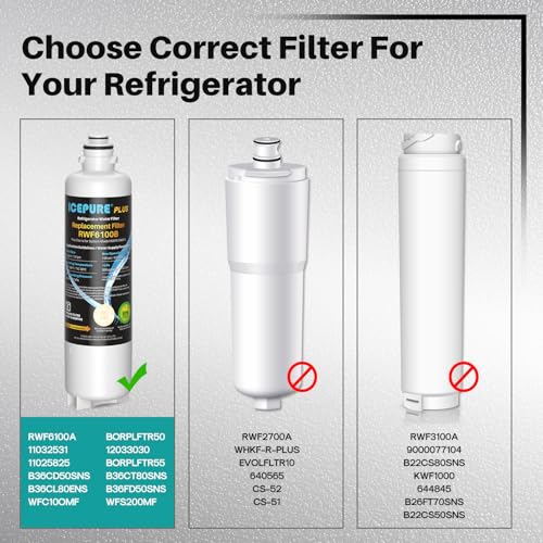 PLUS BORPLFTR50 Water Filter Replacement for Bosch 11025825 (2 Count)