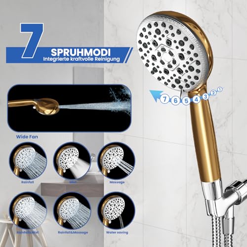 Shower Head Gold High Pressure Shower Filter Head