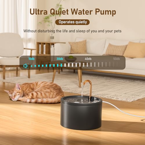 Ceramic Cat Water Fountain (71 Fl Oz)