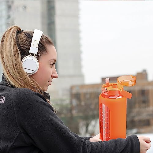 42 oz Glass Water Bottle with 2
