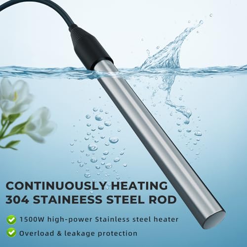 1500W Immersion Water Heater with Timer
