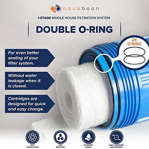 Whole House Water Filter System for Well Water with 5 Micron 10x4.5 Purification String Wound Cartrige