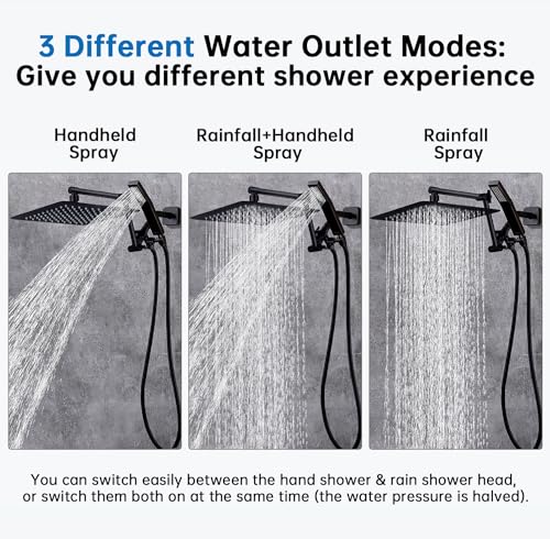 All Metal 10 Inches Rainfall Shower Head with Handheld Combo