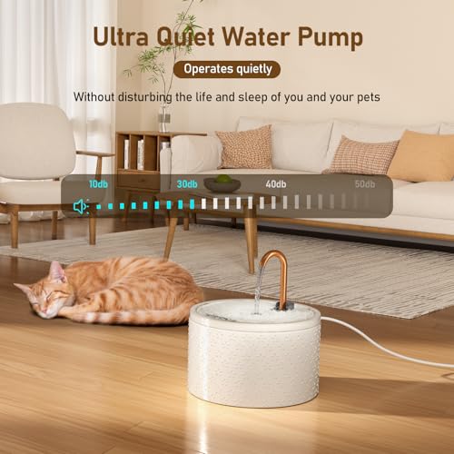 Ceramic Cat Water Fountain (71 Fl Oz)