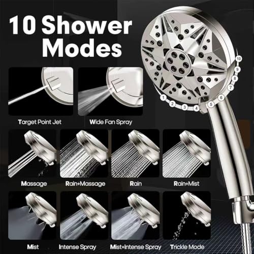 Filtered Brushed Nickel High Pressure Handheld Shower Head