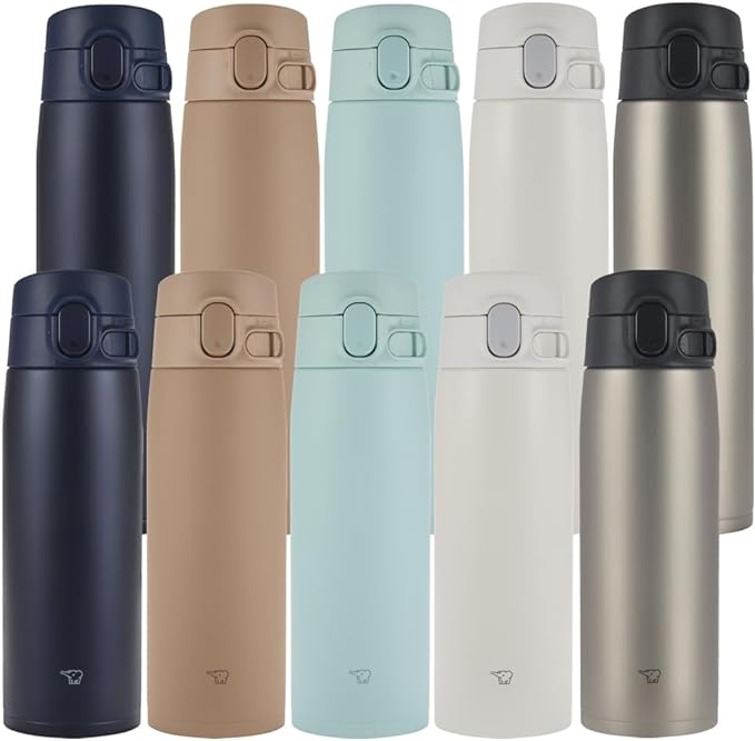 Zojirushi SM-VA60-AD Water Bottle, One-Touch Stainless Steel Mug, Seamless, 20.3 fl oz (600 ml), Navy
