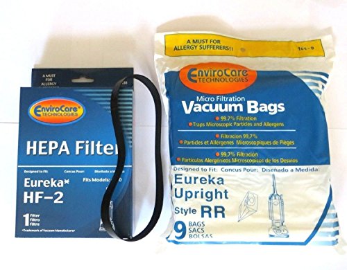 Replacement Vacuum Cleaner Filter and Bag kit Designed to fit Eureka RR Uprights and HF