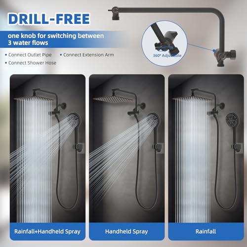 10" Metal Rainfall Shower Head with 10