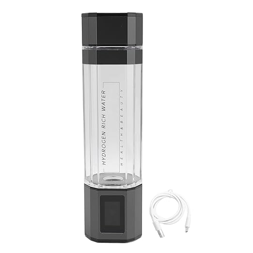 New Hydrogen Water Bottle, 300ml PCTG Type C 5V Hydrogen Rich Water Generator Cup for Home Office Outdoor Sports (Gun Color)