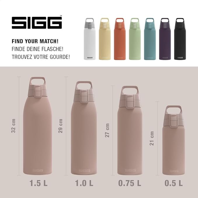SIGG - Shield Therm- Stainless Steel Insulated Water Bottle - Carbonated Drinks, Leakproof, BPA Free, Recycled, 25, 34Oz