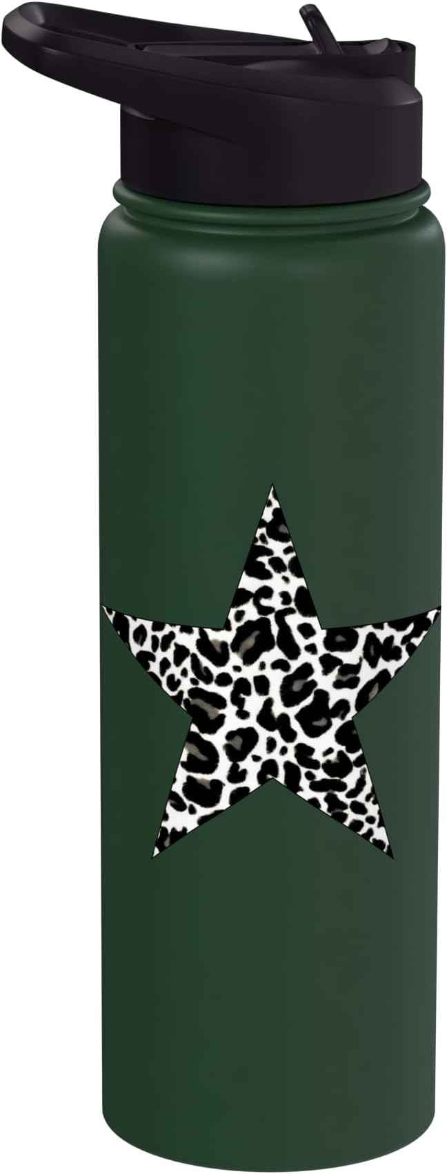 Star Shape - Cute Cheetah Leopard Print Graphic Stainless Steel Insulated Water Bottle