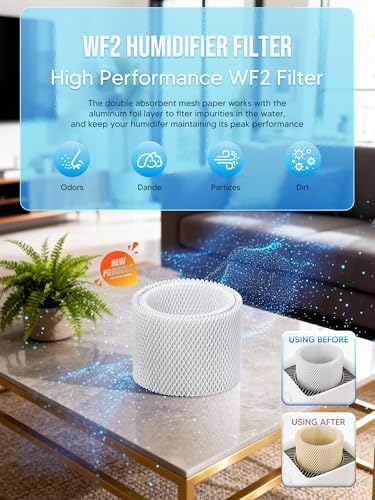 WF2 Humidifier Filter Replacement for Vicks V3500 V3100 V3600 V3900 V3700 VEV320 & Kaz 3020 Cool Mist Humidifiers Pack of 4 (4 Count)
