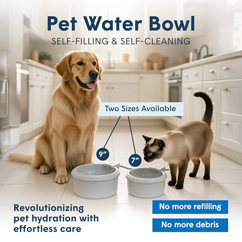 9" Self Refilling Dog Water Bowl with Wall Unit