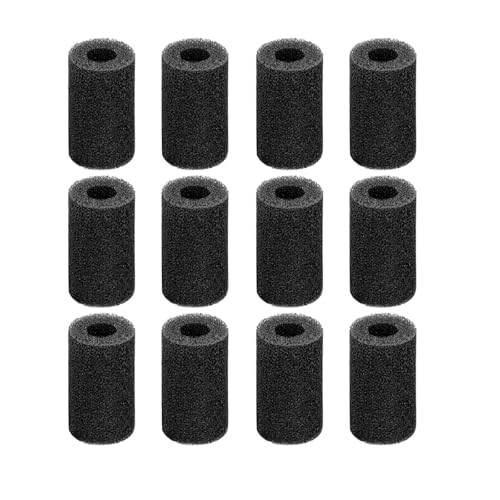 12-Pack Pre-Filter Sponge for Aquarium Shrimp Fry Fish Tank Filter 0.8 Inch Intake, Replacement Foam Cover (12 Count)