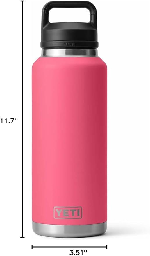 YETI Rambler Bottle Chug, Vaccum Insulated Stainless Steel Bottle with Leakproof Chug Cap, Tropical Pink, 46 oz (1.3 L)
