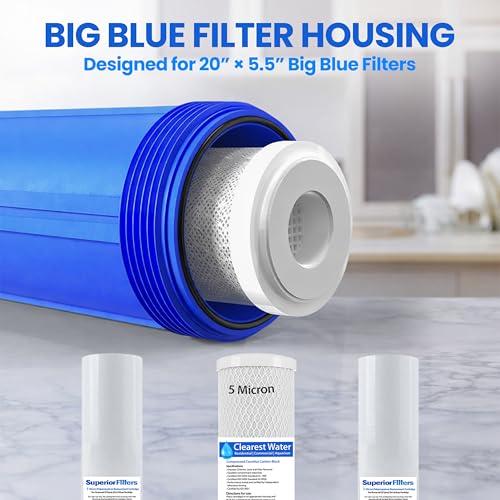Whole House 3 Stage Filter System 20x4.5 Big Blue w