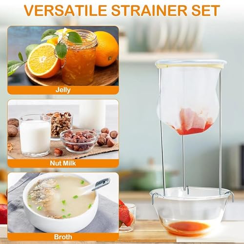 Jelly Strainer Stand with 100 Mesh Fine Strainer bag of Nylon Multipurpose use for making Jellies
