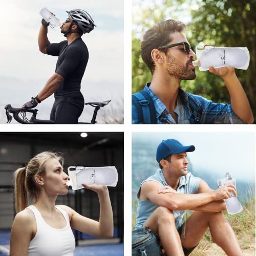 1L Clear Collapsible Water Bottles (2 Count)