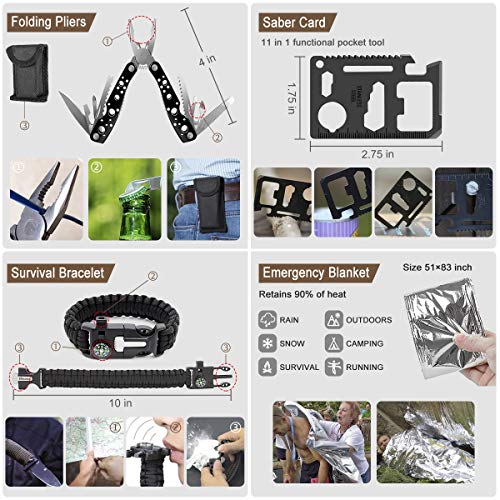 238Pcs Emergency Survival Kit and First Aid Kit
